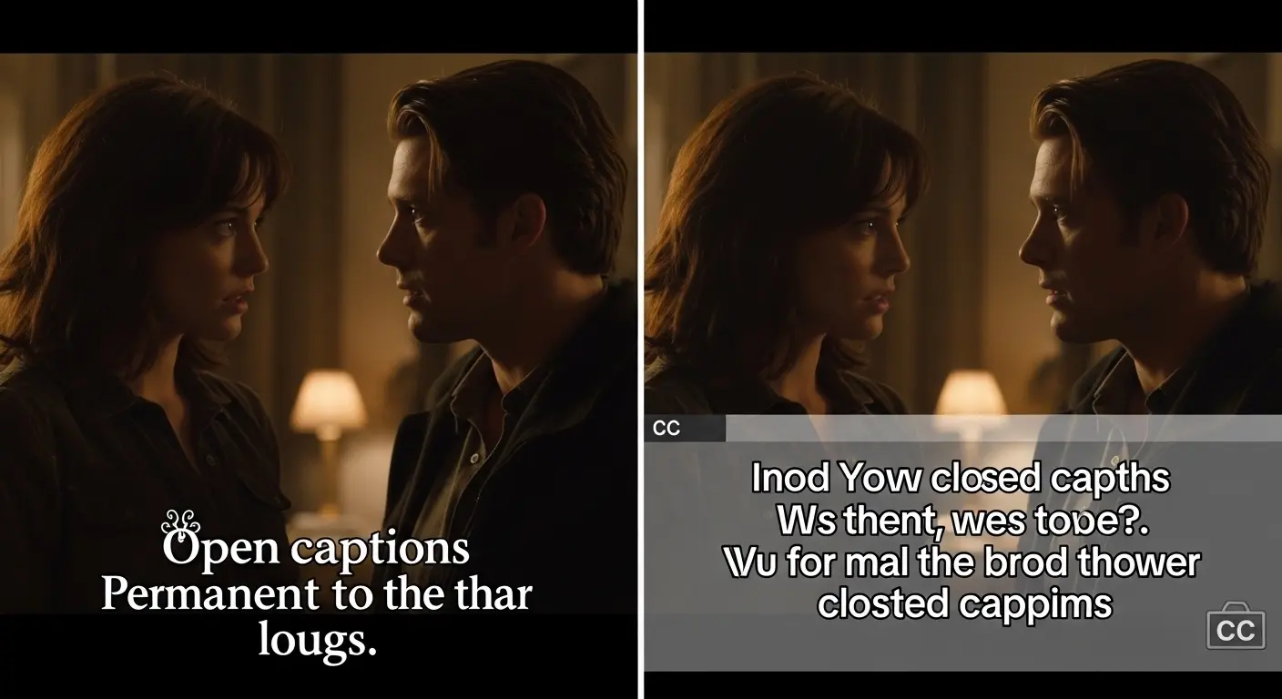open captions vs closed captions