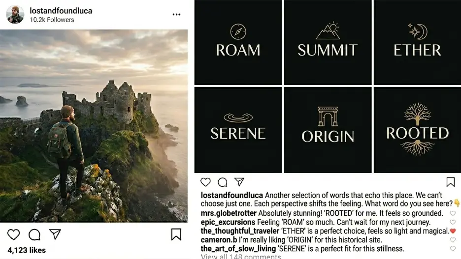 one worded insta captions